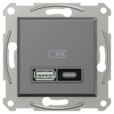 EPH2700571 USB-розетка тип A+C 21 Вт антрацит