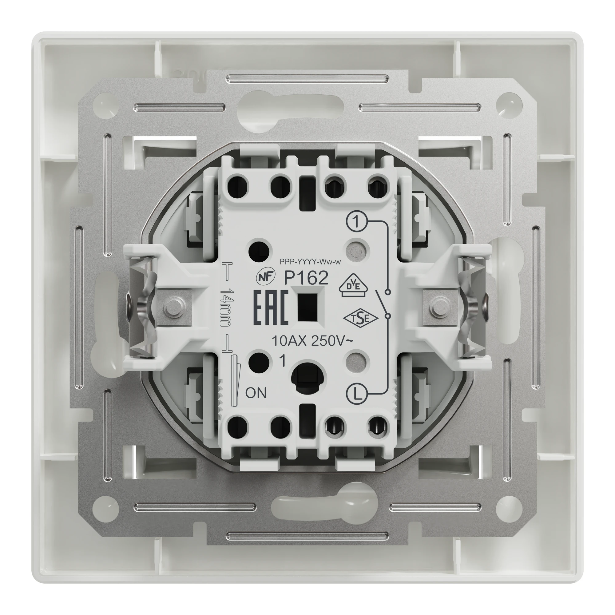 EPH0100121 ВИМИКАЧ ОДНОКЛ. САМОЗАЖ. БІЛИЙ ASFORA