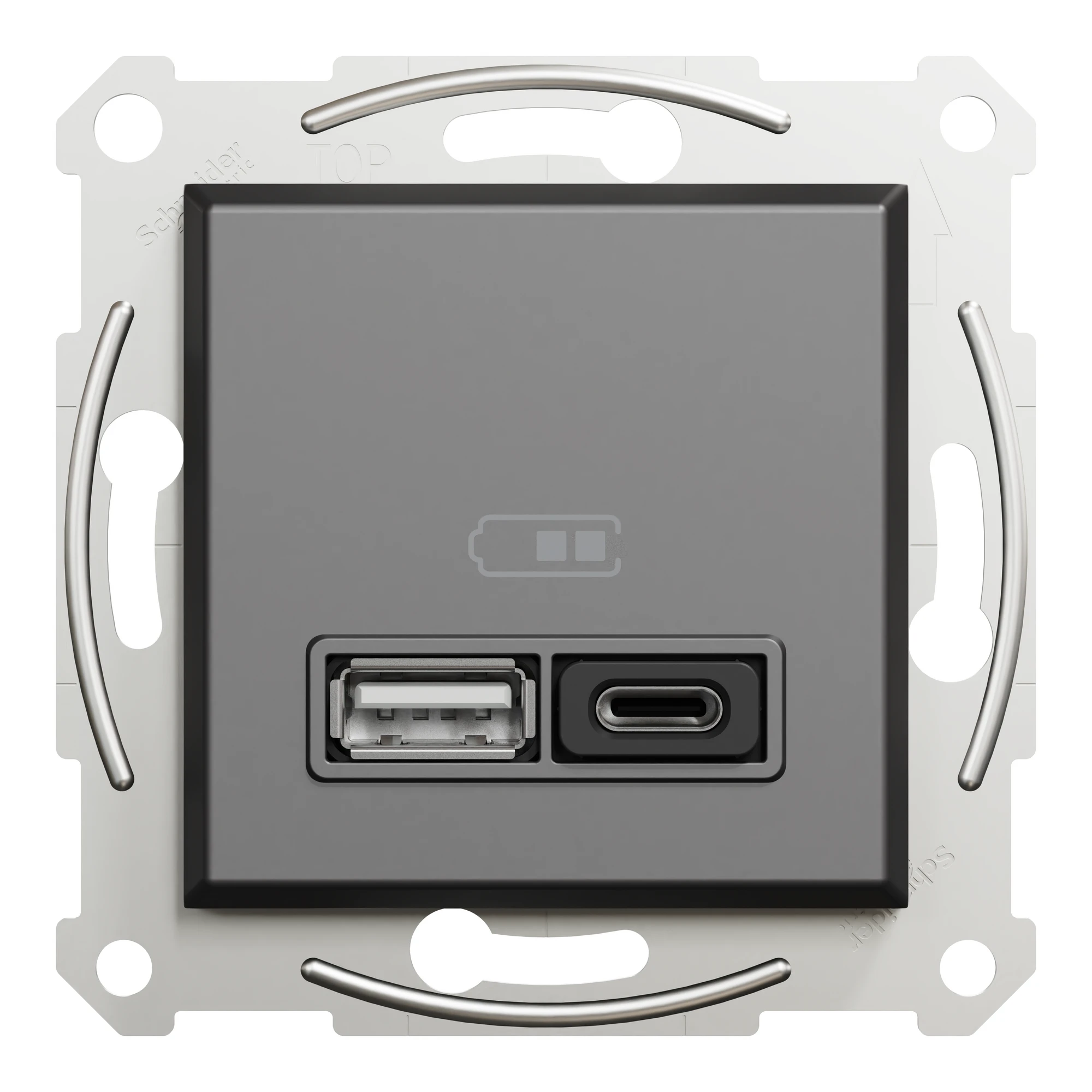 EPH2700471 USB розетка А+С, 3 А, 45 Вт, антрацит